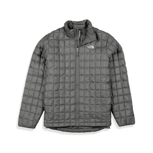 The North Face Thermoball Puffer Jacket Women's M Gray Insulated Full Zip KFC457
